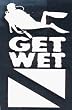 16 Get Wet Scuba Diver Dive Flag Die-Cut Window Decal