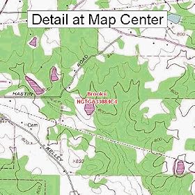 Buy USGS Topographic Quadrangle Map - Brooks, Georgia (Folded Waterproof)