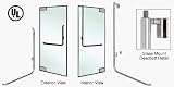 CRL Brushed Stainless Left Hand Double Acting Glass Mount Keyed Access B Exterior Top Securing Deadbolt Handle