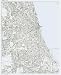 Chicago, IL Street Detail Metro Area LAMINATED ZIP Code Map, wall sized print by WorkingMaps, Measured in inches 40x50.