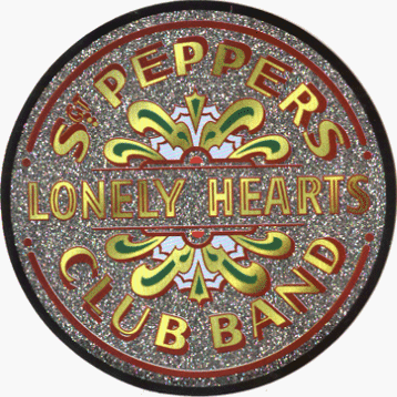 Cover image : The Beatles - Sgt. Pepper's Lonely Hearts Club Band Drum Logo - SPARKLY GLITTERY Sticker / Decal
