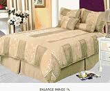 11 Piece King Beige Joyce Jacquard (1000TC Egyptian cotton Sheet Set) Luxurious Comforter Set