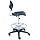 BodyBilt 1010 F1 Black Poly Plastic Stool with 7.5" Height Adjustment, 16.5" Width Backrest, 18.25" Width Seat, No Arm