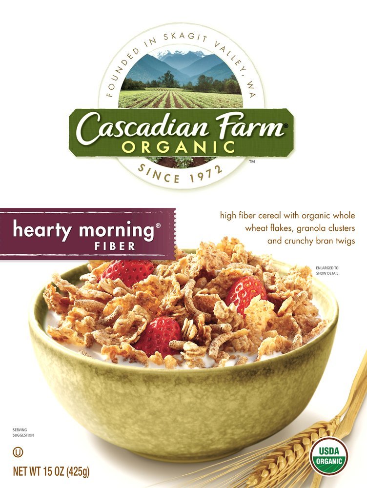 Amazon.com: Cascadian Farm Organic Hearty Morning Fiber Cereal, 15 ...