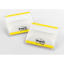Post-it Tabs with On-the-Go Dispenser, 2-Inch Solid, Yellow, 25-Tabs/Dispenser, 2-Dispensers/Pack