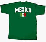 Mexico National Futbol Soccer Team Classic Adult Kelly Green T-Shirt Tee, Medium