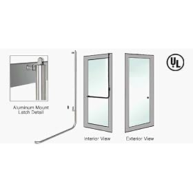 CRL Brushed Stainless Right Hand Reverse Swing Aluminum Door Mount Retainer Plate "Z" Exterior, Top Securing Panic Handle