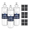 GLACIER FRESH for LG LT700P Refrigerator Water Filter, Replacement for LT700PC, ADQ36006101, ADQ36006102, RWF1200A, Kenmore 9690, AGF80300801, LFXC24726S, LMXS27626S and LT120F Air Filters