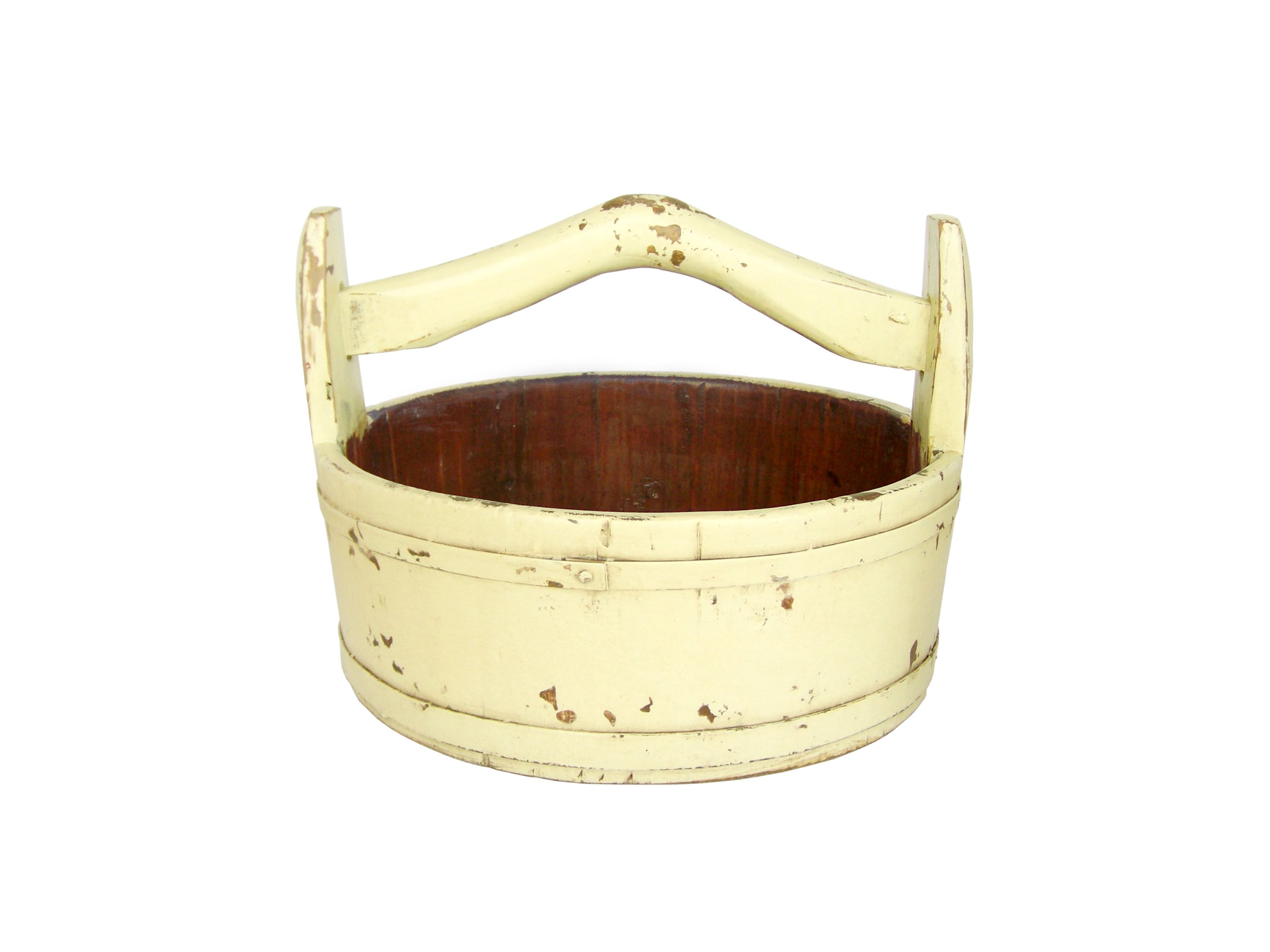 Antique Revival Wooden Round Vintage Bucket, Butter