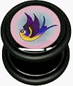 Body Jewellery Fake Ear Plug - Swallow Old School Design. Illusion of a 10mm Stretched Ear Piercing - 1.2mm Stem Thickness