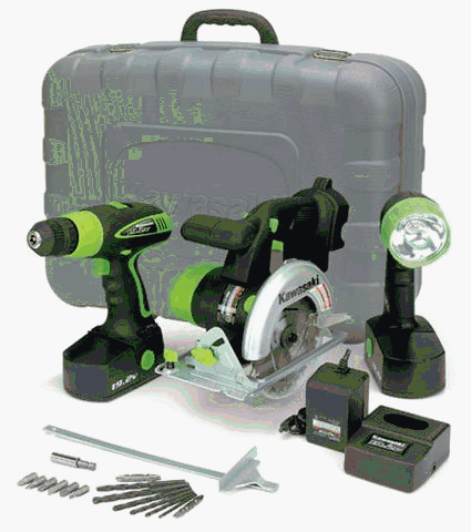 Kawasaki 840646 Black 19.2-Volt 3-Tool Combo Kit