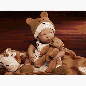 Baby Bear 18" Girl w/Teddy Bear Special Edition Berenguer Doll