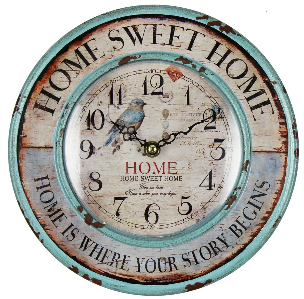 Original Vintage Style Rustic Home Themed Wooden Wall Clock by Haysom