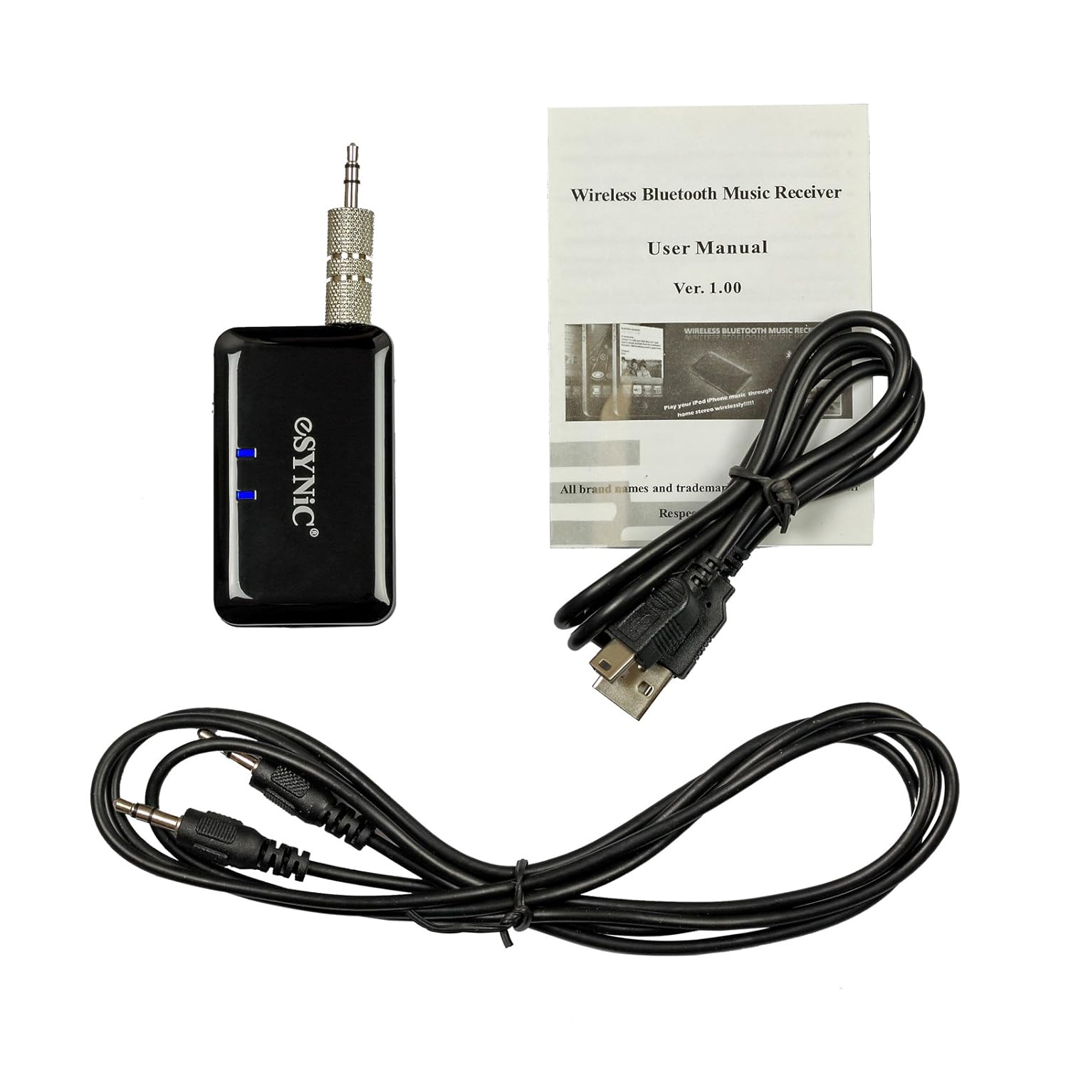 Comes with AV and 3.5mm AUX aduio cable, work with more Audio device.
