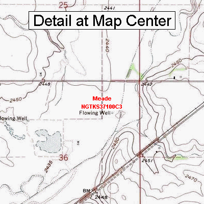 USGS Topographic Quadrangle Map - Meade, Kansas (Folded/Waterproof)