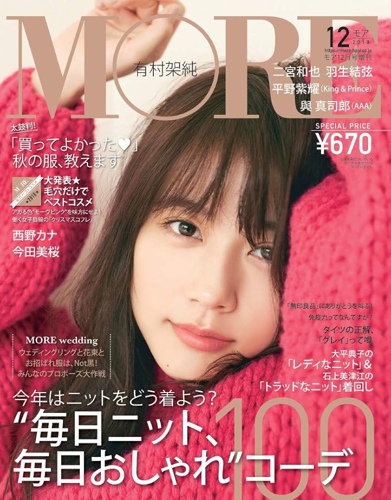 MORE(モア) 付録なし版 2018年 12 月号 表紙:有村架純 (MORE増刊) 雑誌