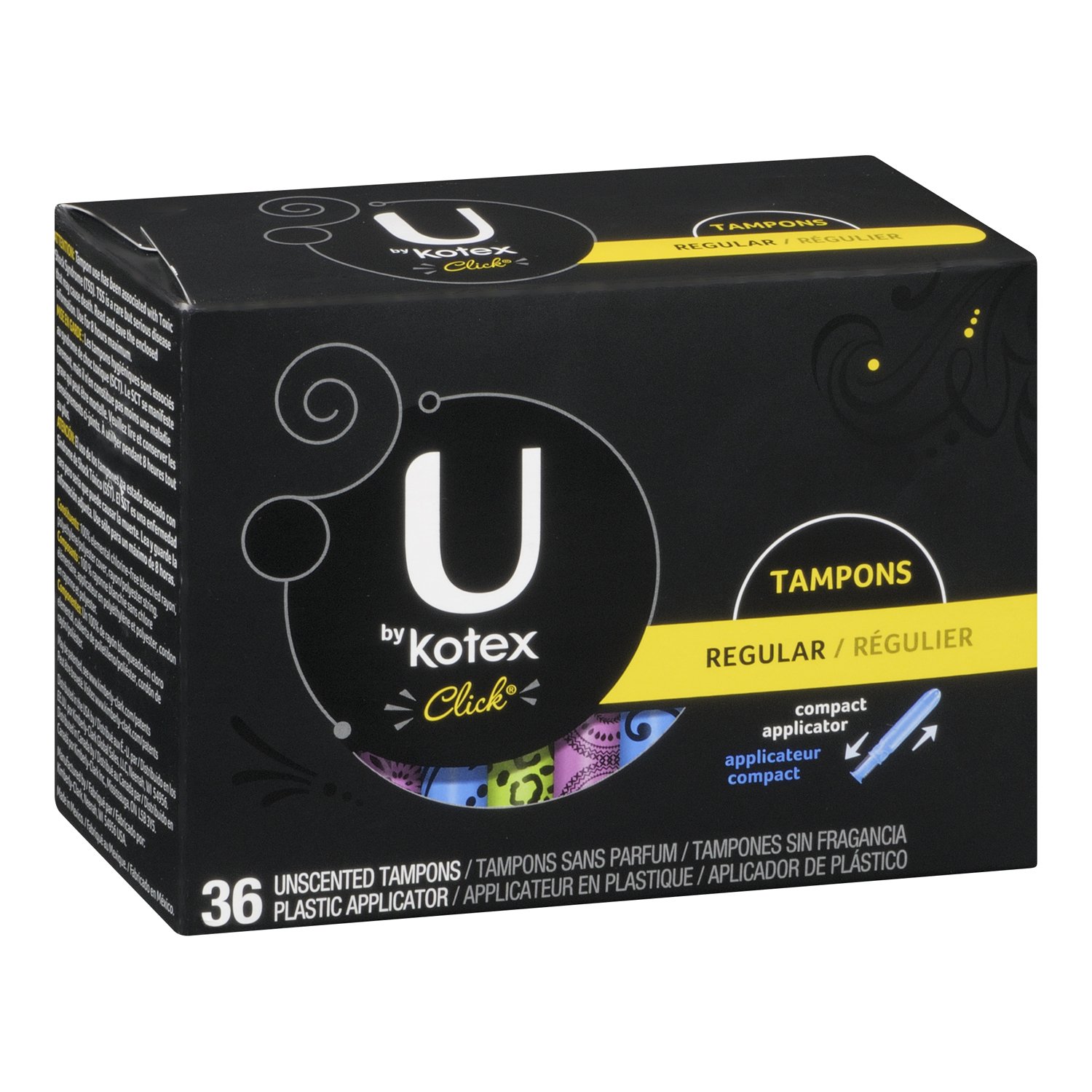Galleon U By Kotex Click Regular Compact Tampons, Unscented, 36 Count