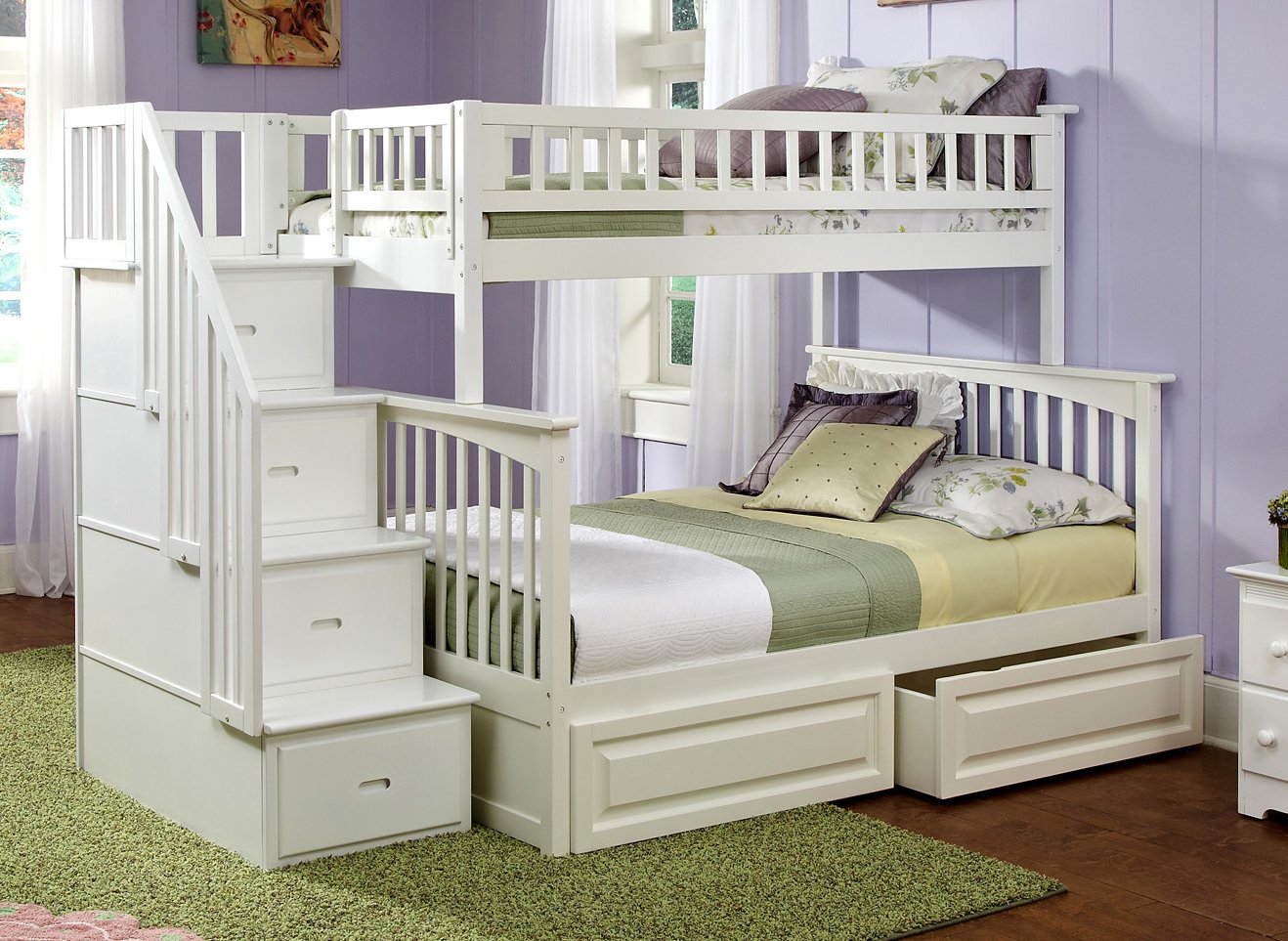 White Wooden Bunk Beds