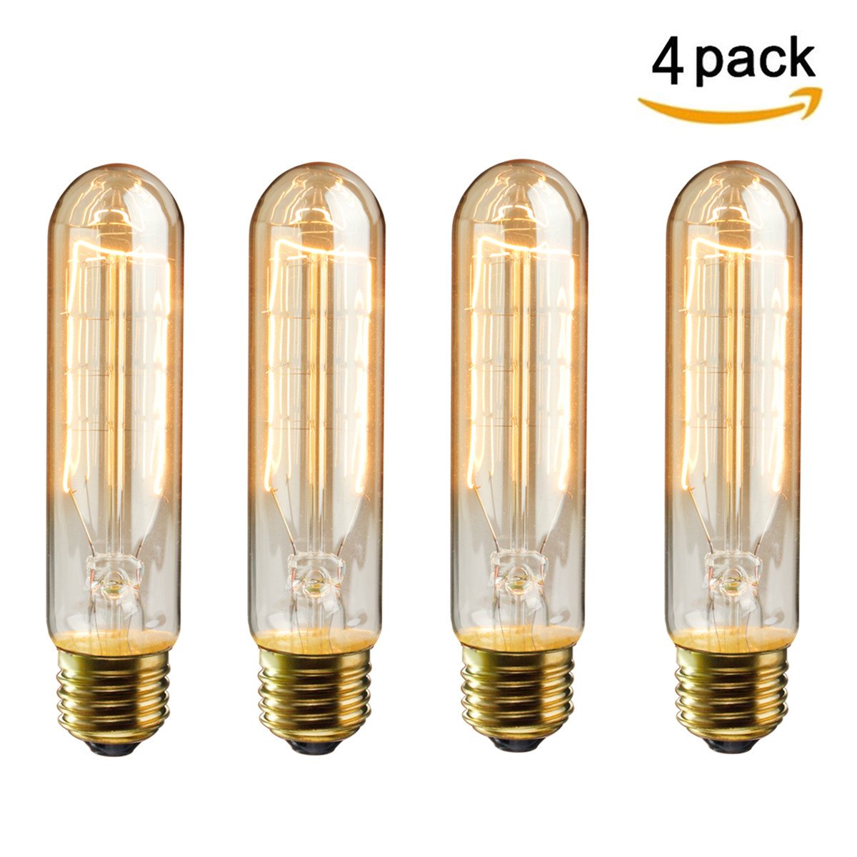 KINGSO Vintage Edison Bulbs 60W Tubular Nostalgic Filament Incandescent Antique Dimmable Light