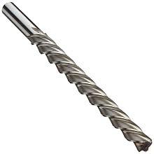 Alvord Polk 155-S-03 High-Speed Steel Taper Pin Reamer Set, Left Hand Helical Flute, Uncoated Finish, 11-Piece, #0 - #10 Taper Pin Sizes in Wood Case