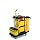 Rubbermaid Commercial Housekeeping Service Cart with Color Coded Pails, Black, 44" Height, 48-1/4" Length x 22" Width