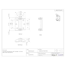 Friction Hinge, 304 Stainless Steel, 1-49/64" Leaf Height, 1-47/64" Open Width, 30.4 lbs/in Torque (Pack of 1)