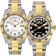 RELOJ INVICTA para CABALLEROS COLLECCION MEN?S II CHAPADO en ORO 18K y ACERO INOXIDABLE CARATULA BLANCA o NEGRA
