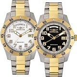 RELOJ INVICTA para CABALLEROS COLLECCION MEN?S II CHAPADO en ORO 18K y ACERO INOXIDABLE CARATULA BLANCA o NEGRA