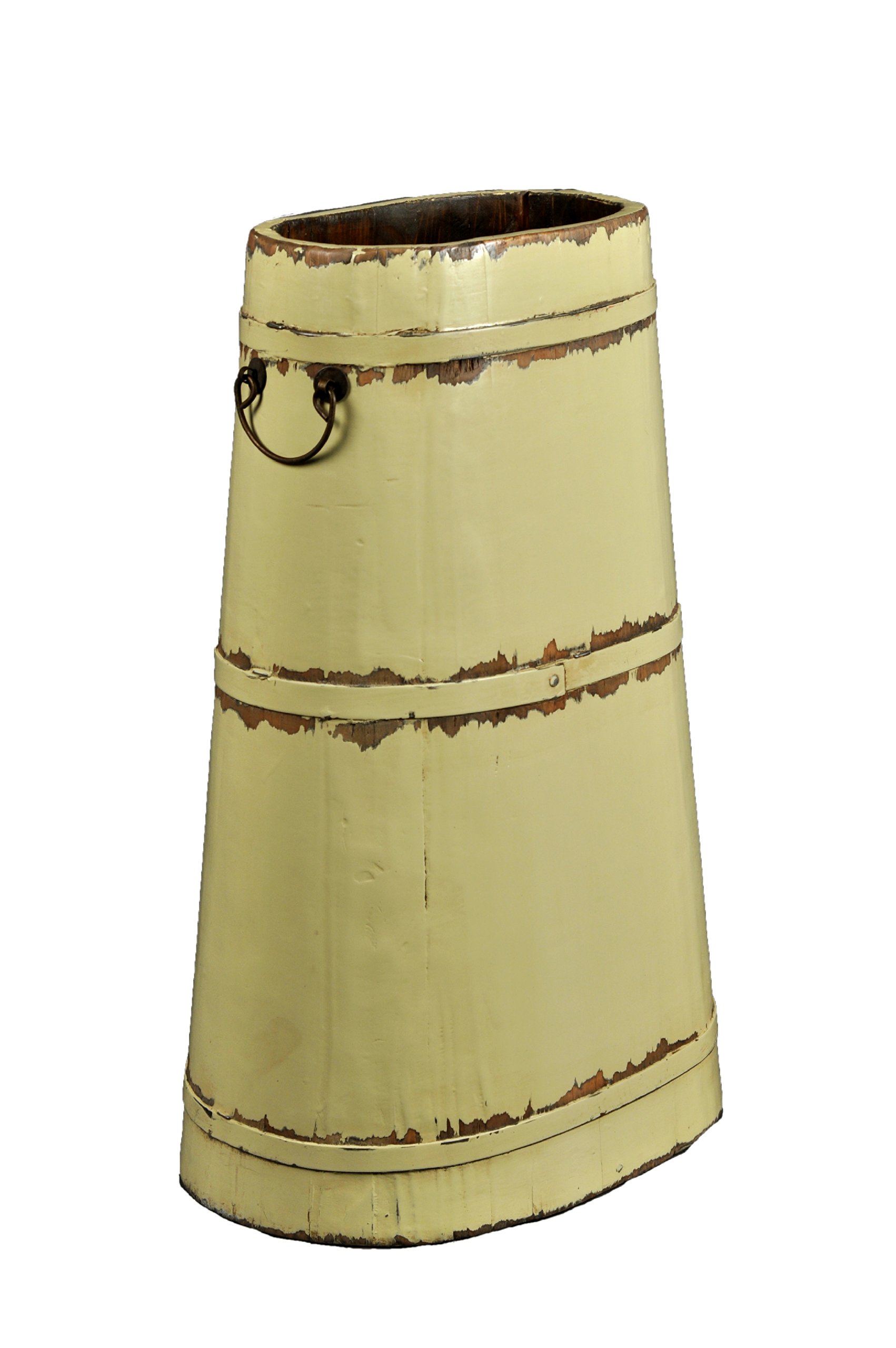 Antique Revival Tall Wooden Tools Bucket, Butter Finish