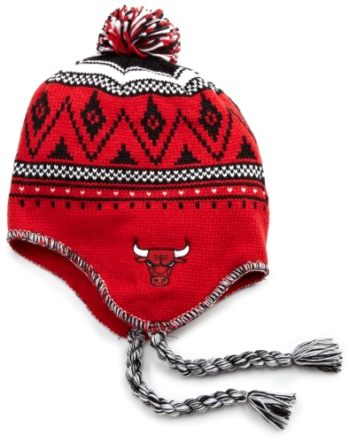 NBA Men's Tassel Knit Hat - Ke80Z, Chicago Bulls, One Size, Red/black/white