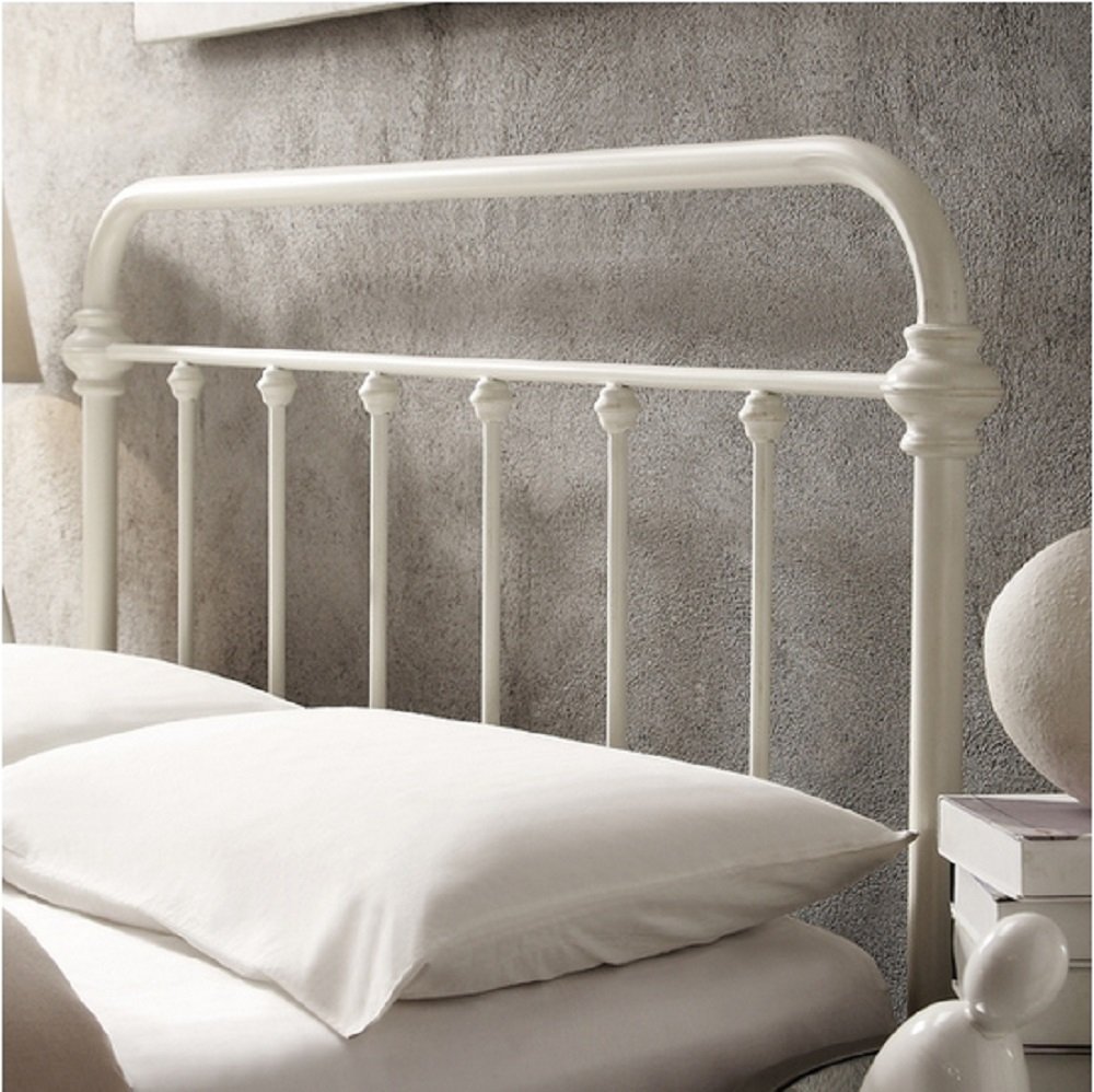 Giselle Antique White Graceful Lines Victorian Iron Metal Bed Full Size