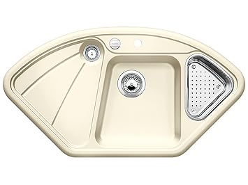 Blanco Delta Magnolia Eck Keramik-Spüle Küchenspüle Eckeinbau