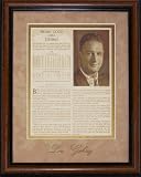 Lou Gehrig Autographed Photograph - Framed Magazine Article