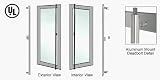 CRL Brushed Stainless Left Hand Double Acting Aluminu Door Mount Keyed Access F Exterior Top and Bottom Secured Deadbolt Handle