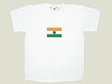 Zoom Produkt-Bild: T-Shirt mit Flagge Indien, wei&szlig;, Gr&ouml;&szlig;e L