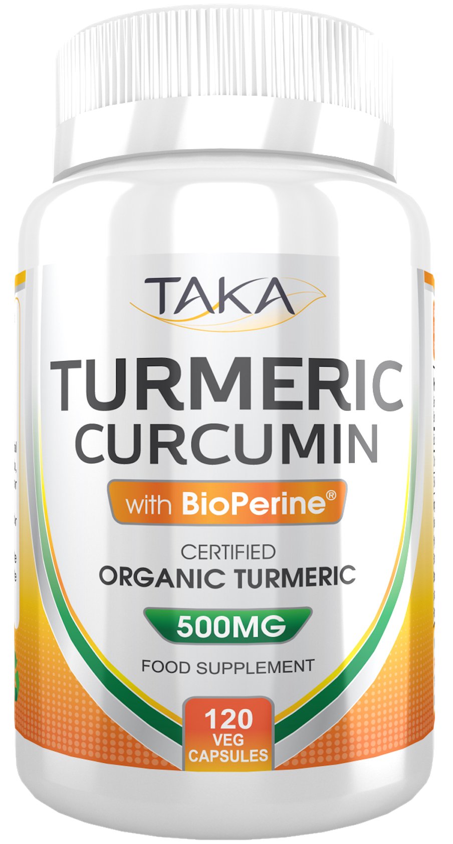Organic Turmeric 120 Veg Capsules BioPerine Black Pepper Natural