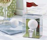 Kate Aspen 25058WT ''Par-Tee'' Golf Ball Bottle Stopper with Flag Place Card- Case of 96 Sets