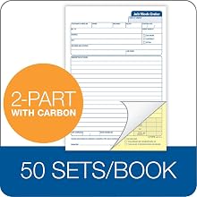 TOPS 2-Part Carbon Job Work Order Forms, 5.5 x 8.38 Inches, 50 Sheets per Pack, White and Manila, (3467)