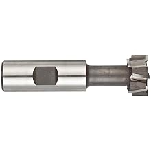 Niagara Cutter TS109 T-Slot Shank Type Cutter, High Speed Steel, Uncoated (Bright), Weldon Shank, 10 Helix Angle, 1" Cutter Diameter, 8 Tooth, 1/2" Width