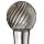 PFERD Ball Carbide Bur, Long-Length, Uncoated (Bright) Finish, Single Cut, Radius End