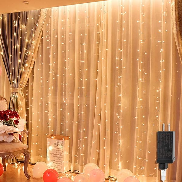 Yming Led Window Curtain String Light 300 Leds Fairy Light Plug