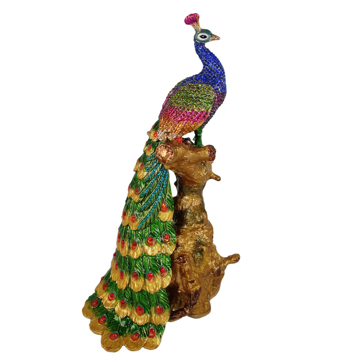 Peacock Trinket Box and Peacock Ring Holders Jewelry