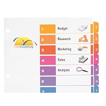 Avery Ready Index Table of Contents Dividers, 10-Tab Set (11135)