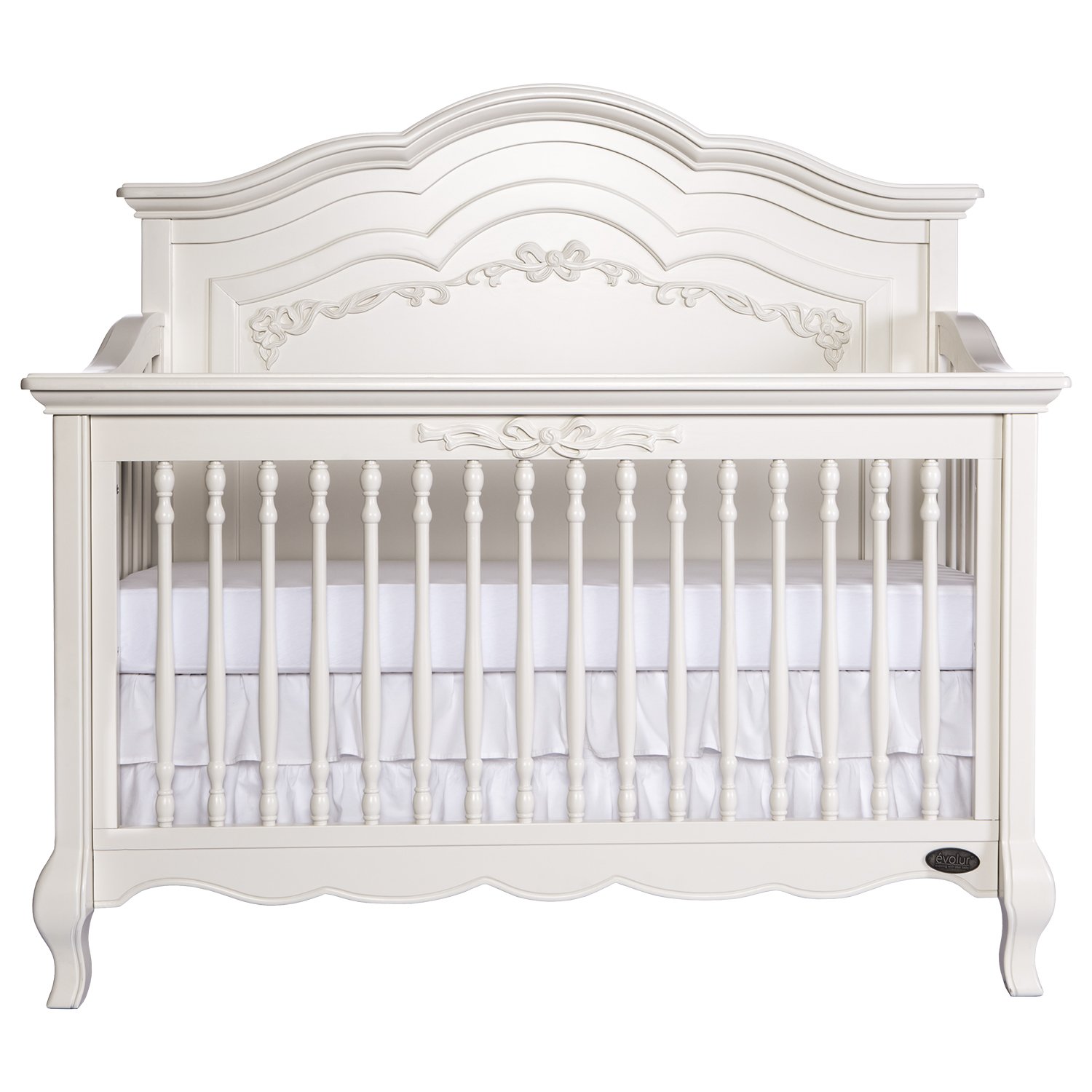 Evolur Aurora 5in1 Convertible Crib, Ivory Lace