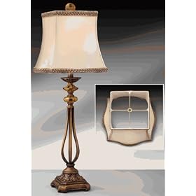 Complements 10656SDC Copper Bronze Juno Table Lamp with Dark Cream Shade by Complements