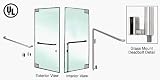 CRL Brushed Stainless Left Hand Double Acting Glass Mount Keyed Access A Exterior Bottom Securing Deadbolt Handle