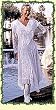 Fringed Shawl Gown, Natural, Size 10, Sold As Is