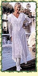 Fringed Shawl Gown, Natural, Size 10, Sold As Is