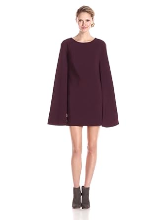 Trina Turk Women's Gizela Colette Double Luxe Cape Dress, Brandy Wine, 0