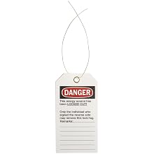 Brady "Danger" Tag, Cardstock, 5-3/4" Height, 3" Width